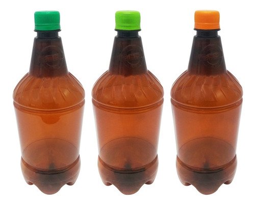 48 Frasco Plástico Âmbar Pet 1l Tampa S Batoque Gr2 - Imagem 2