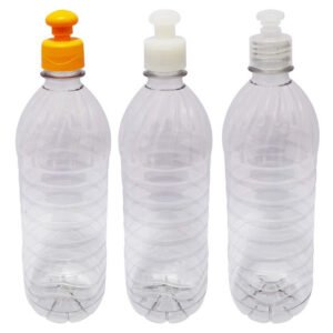 27 Frascos Plásticos Cristal 800ml Com Tampa Pushpull Que