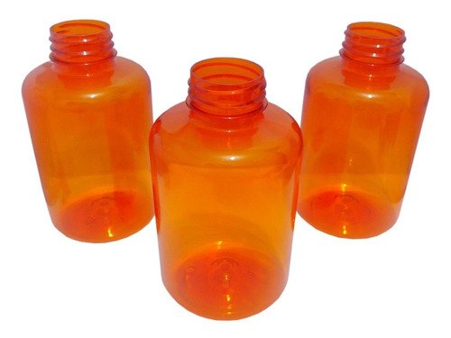 12 Frascos Plásticos Laranja Pet 500ml Com Tampa Child Sup - Imagem 3