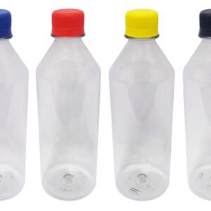 50 Frascos Plástico Cristal Pet 500ml Tampa Rosca Lacre Cos