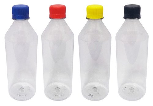 50 Frascos Plástico Cristal Pet 500ml Tampa Rosca Lacre Cos