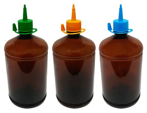 22 Frascos Plástico Âmbar Pet 1l C/ Bico Aplicador Sab - Imagem 3