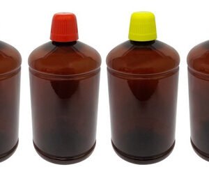 6 Frascos Plásticos Âmbar Pet 1l Tampa Dosadora 20ml Sab