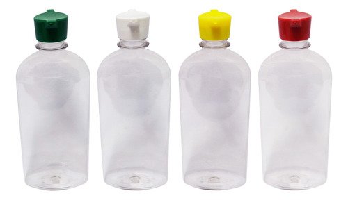 16 Frasco Plástico Cristal Pet 400ml Tampa Rosca 2 Bico Min - Imagem 2