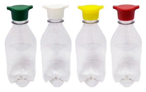 16 Frasco Plástico Cristal Pet 350ml Tampa Rosca 2 Bico Agu