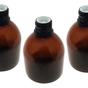 18 Frasco Plástico Âmbar Pet 300ml Batoque 12 Furos Sab