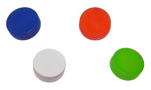 180 Tampas Plásticas Coloridas Rosca Com Lacre Bocal 48