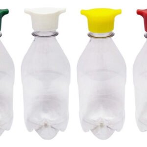 70 Frasco Plástico Cristal Pet 350ml Tampa Rosca 2 Bico Agu