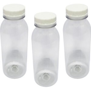 19 Frasco Plástico Cristal Pet 300ml Tam Rosca S/ Lacre Det