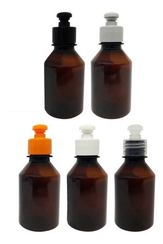 693 Frascos Plástico Âmbar Pet 150ml C/ Tampa Pushpull Far