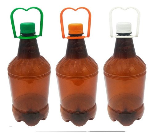 36 Frasco Plástico Âmbar Pet 1,5l Cerveja Tampa Alça Growler - Imagem 3