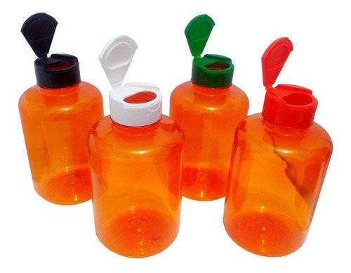 40 Frasco Plástico Laranjado Pet 500ml Tamp Fliptop Cap Sup