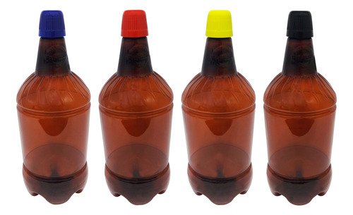 48 Frascos Plásticos Âmbar Pet 1l Tampa Dosadora 20ml Gr2