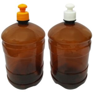 9 Frascos Plásticos Âmbar Pet 2l Com Tampa Pushpull Gro