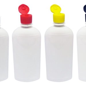 16 Frascos Plástico Branco Pet 400ml C/ Tampa Fliptop Min