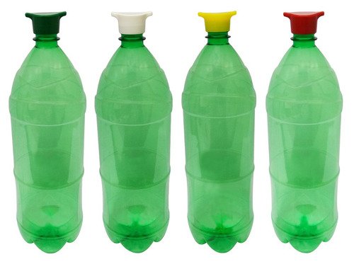 12 Frasco Plástico Verde Pet 2l Com Tampa Rosca 2 Bico Ref