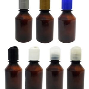 48 Frascos Plástico Âmbar Pet 120ml C/ Tampa Disktop Far