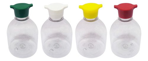 160 Frasco Plástico Cristal Pet 300ml Tampa Rosca 2 Bico Sab