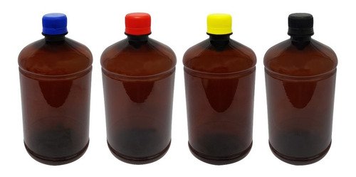 22 Frascos Plástico Âmbar Pet 1l Tampa Rosca Lacre Sab
