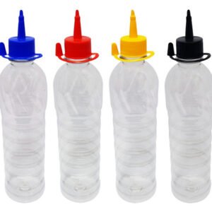 195 Frascos Plástico Cristal Pet 500ml C/ Bico Aplicador Lim