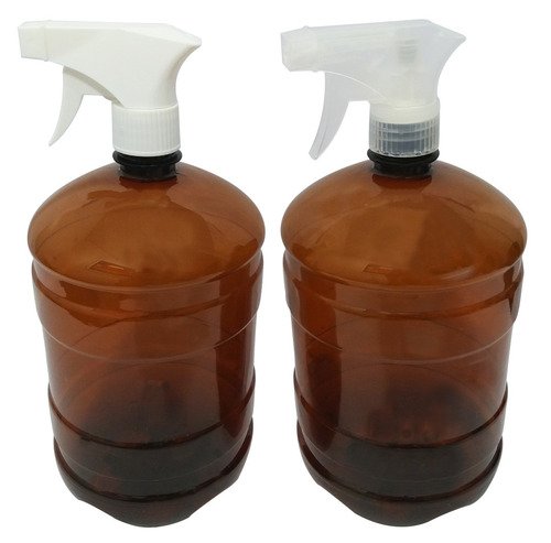 3 Frascos Plásticos Âmbar Pet 2l Com Válvula Gatilho Gro