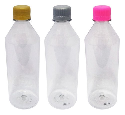 50 Frascos Plástico Cristal Pet 500ml Tampa Rosca Lacre Cos - Imagem 3