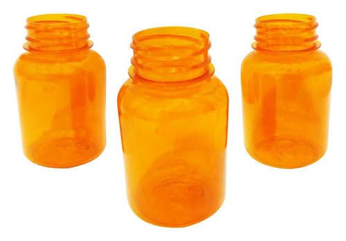 34 Frascos Plástico Laranja Pet 150ml Vazios Sem Tampas Sup