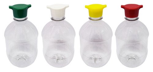 40 Frasco Plástico Cristal Pet 500ml Tampa Rosca 2 Bico Cac