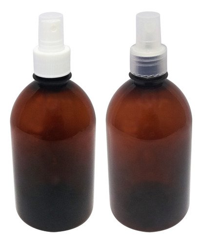 44 Frascos Plásticos Âmbar Pet 500ml Válvula Spray S Sab