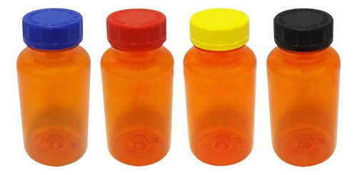 22 Frascos Plásticos Laranja Pet 240ml Com Tampa Child Sup