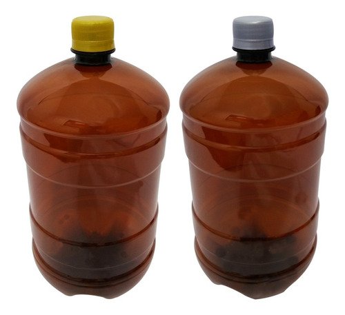 22 Frascos Plástico Âmbar Pet 2l Com Tampa Rosca Lacre Gro - Imagem 2