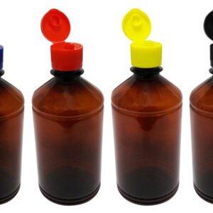 48 Frascos Plástico Âmbar Pet 500ml C/ Tampa Fliptop Far