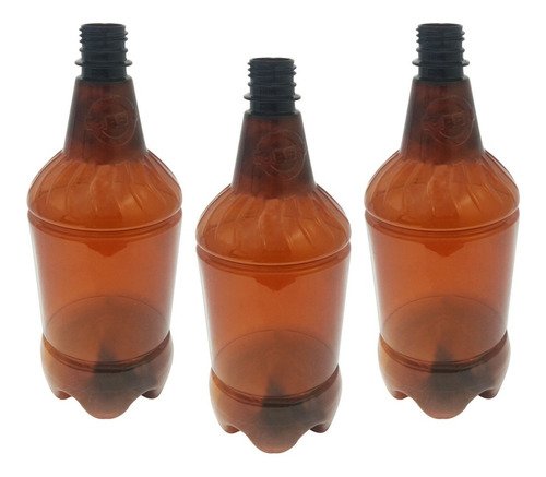 48 Frascos Plásticos Âmbar Pet De 1l Vazios Sem Tampas Gr2