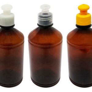 12 Frascos Plástico Âmbar Pet 500ml C/ Tampa Pushpull Far