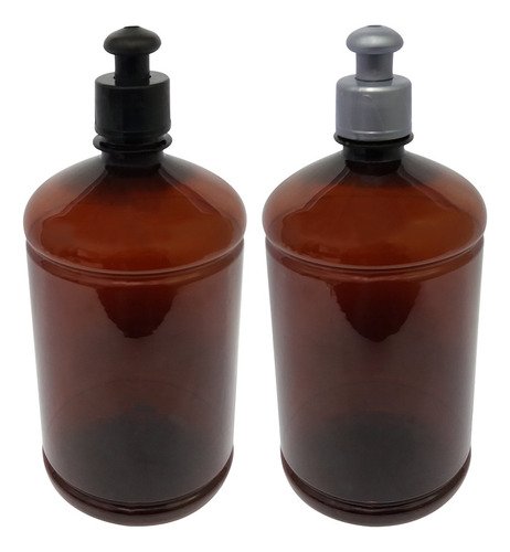 138 Frascos Plásticos Âmbar Pet 1l Com Tampa Pushpull Sab