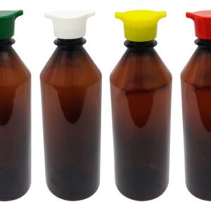 210 Frasco Plástico Âmbar Pet 500ml Tampa Rosca 2 Bico Cos