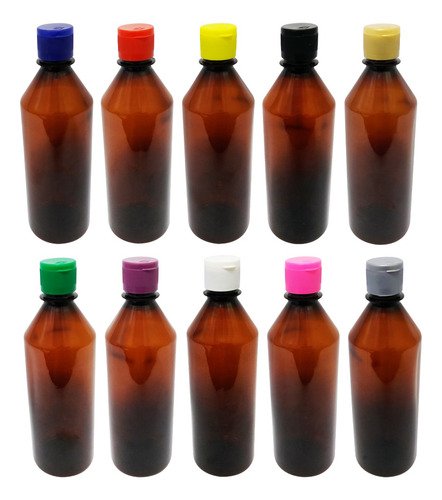 108 Frascos Plástico Âmbar Pet 500ml C/ Tampa Fliptop Cos - Imagem 3