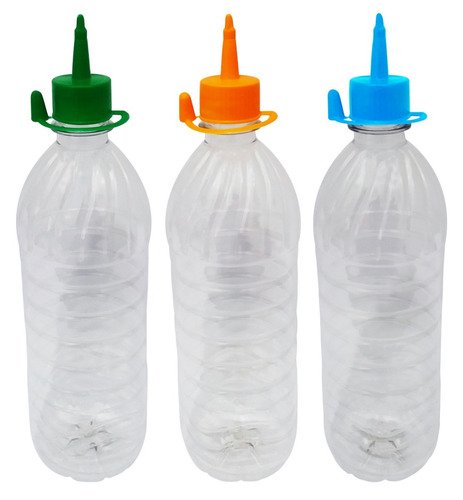 25 Frascos Plástico Cristal Pet 1l C/ Bico Aplicador Suc - Imagem 3