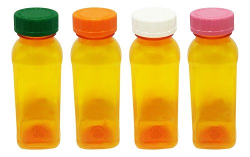 374 Frascos Plásticos Laranja Pet 300ml Com Tampa Child Qua - Imagem 2