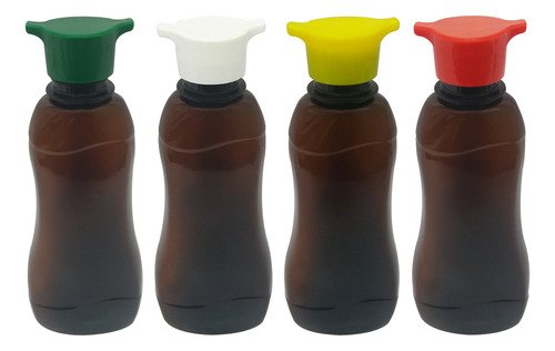 260 Frasco Plástico Âmbar Pet 200ml Tampa Rosca 2 Bico Cat