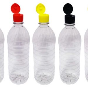 5 Frascos Plástico Cristal Pet 800ml Com Tampa Fliptop Que
