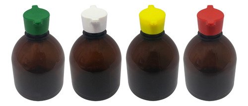 160 Frasco Plástico Âmbar Pet 300ml Tampa Rosca 2 Bico Sab - Imagem 2