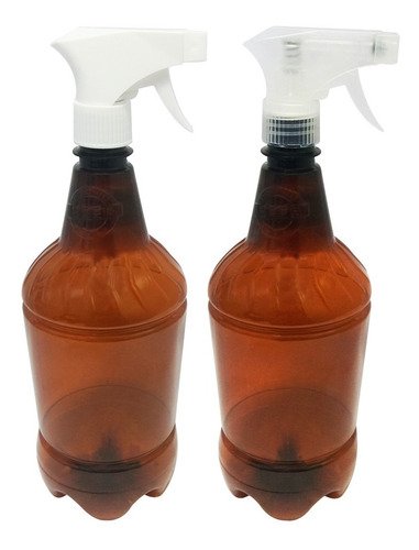 47 Frascos Plásticos Âmbar Pet 1l Com Válvula Gatilho Gr2