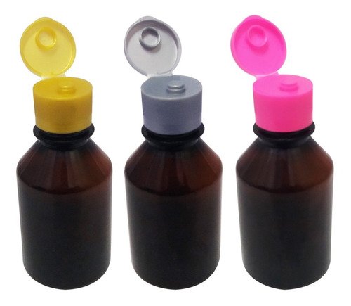 329 Frascos Plásticos Âmbar Pet 150ml C/ Tampa Fliptop Far - Imagem 3