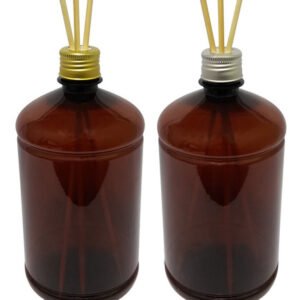 6 Frasco Plástico Âmbar Pet 1l Tampa Difusor Varetas Sab