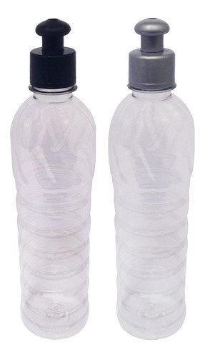 12 Frascos Plástico Cristal Pet 500ml C/ Tampa Pushpull Lim - Imagem 2