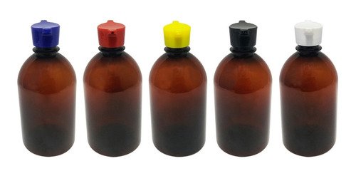 48 Frasco Plástico Âmbar Pet 500ml Tampa Rosca 2 Bico Sab - Imagem 2