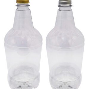 5 Frascos Plástico Cristal Pet 1l Com Tampa Aluminio S/ Gr2