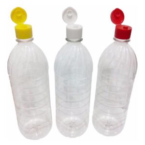 122 Frascos Plástico Cristal Pet De 1l Com Tampa Fliptop Suc