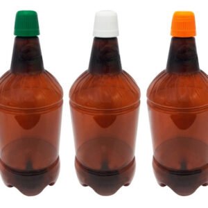 5 Frascos Plásticos Âmbar Pet 1l Tampa Dosadora 20ml Gr2